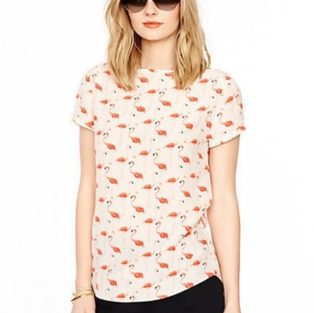 Kate Spade silk 🦩flamingo top